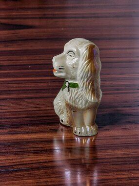 Vintage Brazilian Lusterware Spaniel Figurine - Boho Home Decor